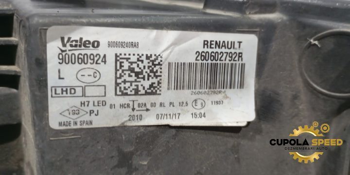 Far stanga led lupa (de Europa) 260602792R 90060924 Renault Megane 4
