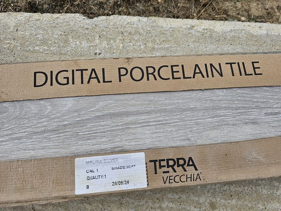 Gresie exterior / interior portelanata Melina Silver, 20 x 90 cm