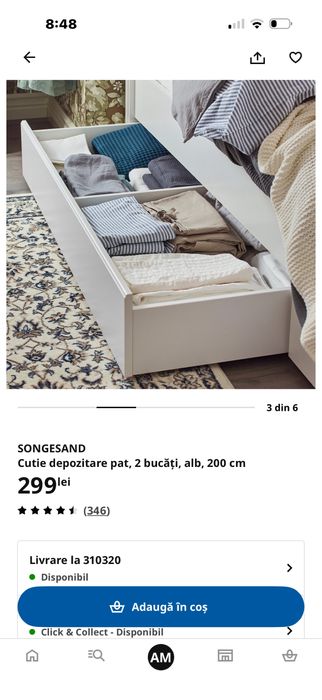 Pat Ikea Songesand + Cutii depozitare
