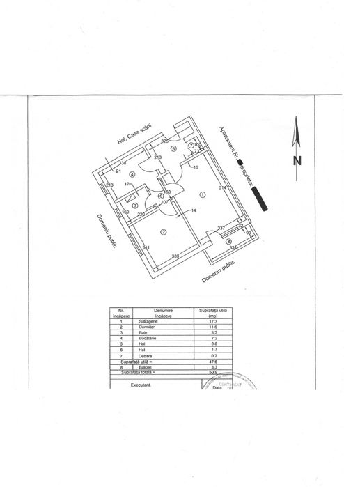 Apartament 2 camere, semidecomandat, Crang, CF, proprietar