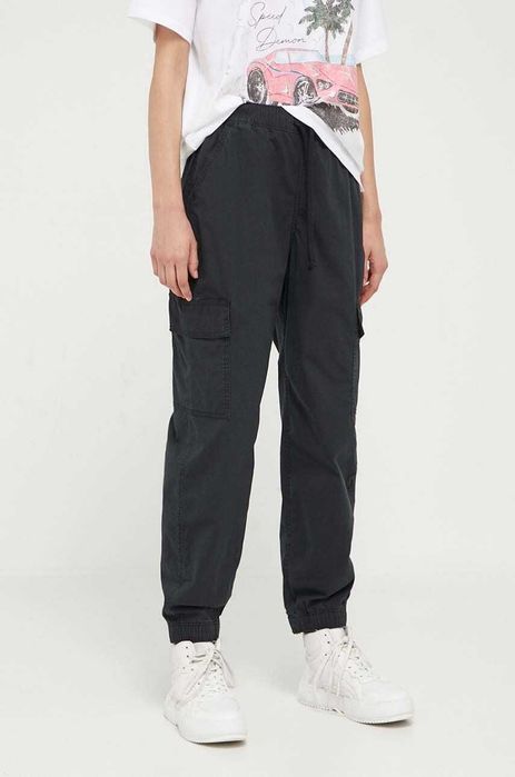 НОВ Карго панталон Hollister дамски, черен с висока талия