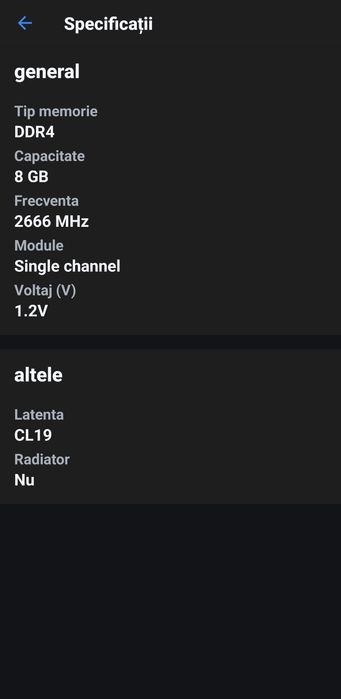 Memorie RAM DDR4 2666mhz