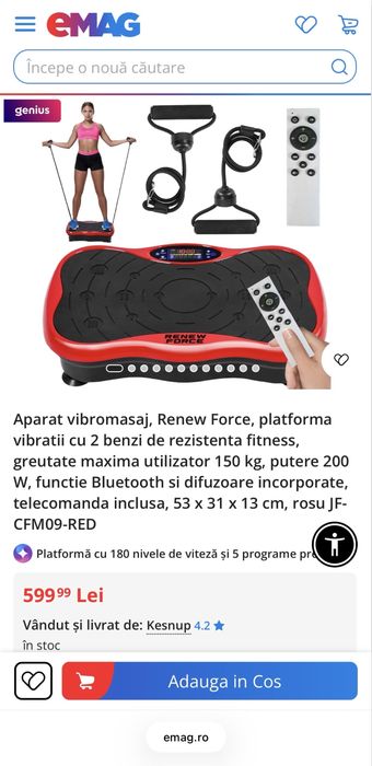 Aparat Fitness cu Vibromasaj Renew Force JF-CFM09