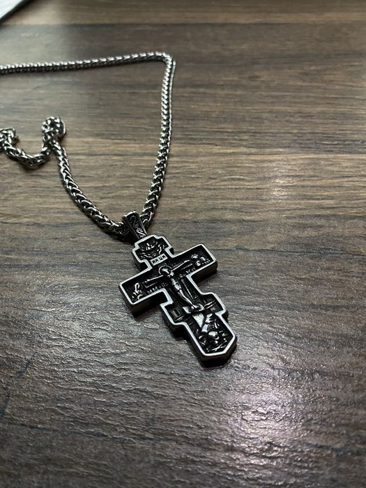 Крест с цепью s steel