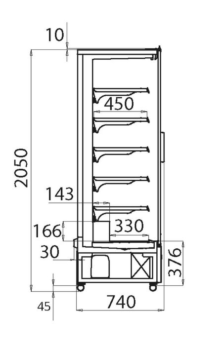 Vitrina Premium cu Carlige INOX 132cm / Danemarca