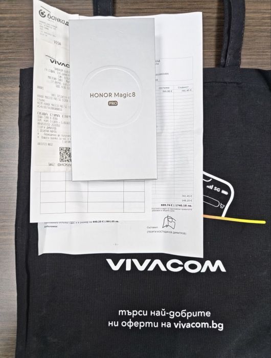 КАТО НОВ 512GB Honor Magic 8 Pro Гаранция Vivacom 2028. Black / Черен