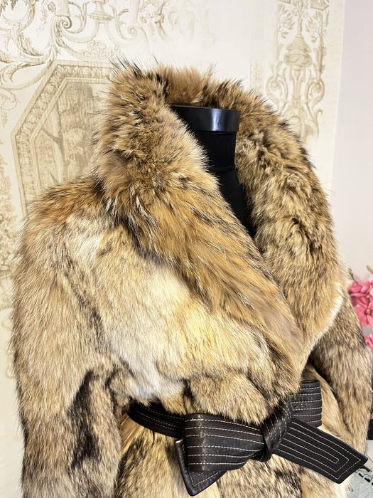 Haina din blana naturala de vulpe cristal marime S/M