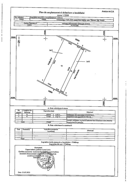Teren arabil 6,5ha compact, com Vutcani, jud. Vaslui, 6700 euro/ha