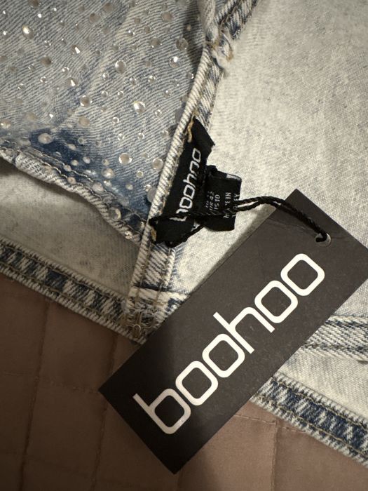 дънков къс потник с камъни НОВ