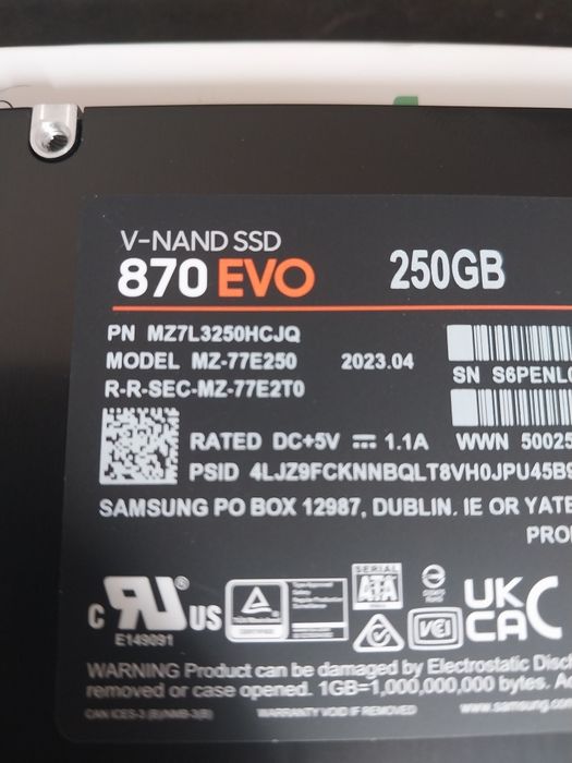 SSD Samsung  250 Gb