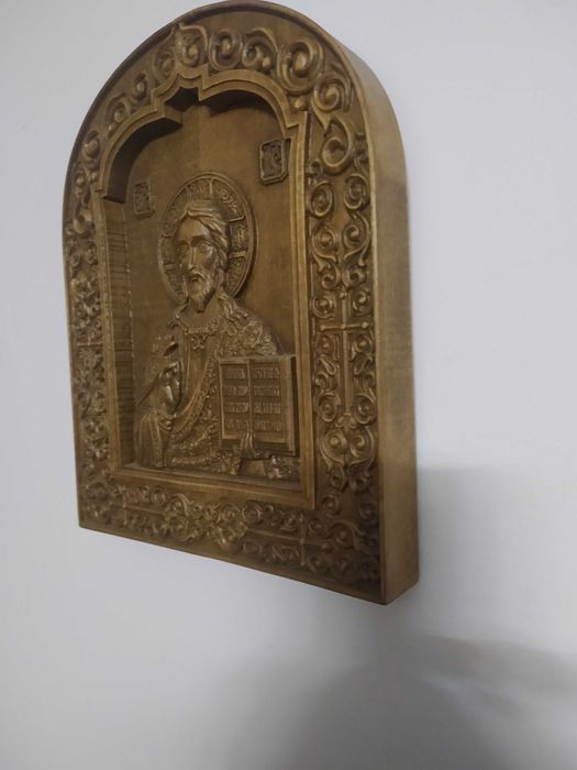 Icoana sculptata in lemn de fag