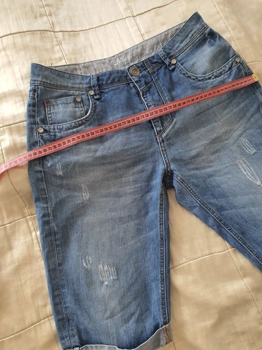 Exe Jeans W30 M pantaloni scurți denim albaștri bărbați casual vară jeans shorts