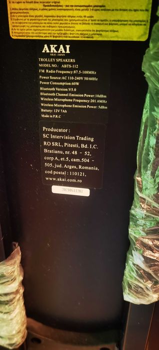 vand Boxa portabila Akai ABST-112 cu BT, usb, fm radio,microfon