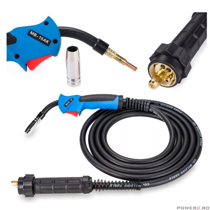 Cablu pentru sudura MIG-MAG, cuplare euro 5m, Powermat