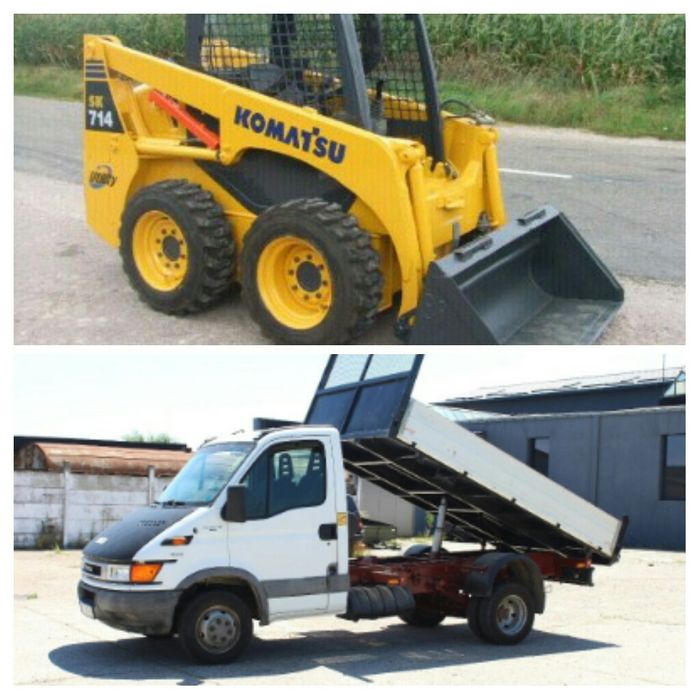 Transport nisip piatra marfa, moloz pământ gazon gradina miniexcavator