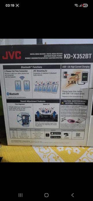 JVC KD-X352BT – Player auto Bluetooth USB