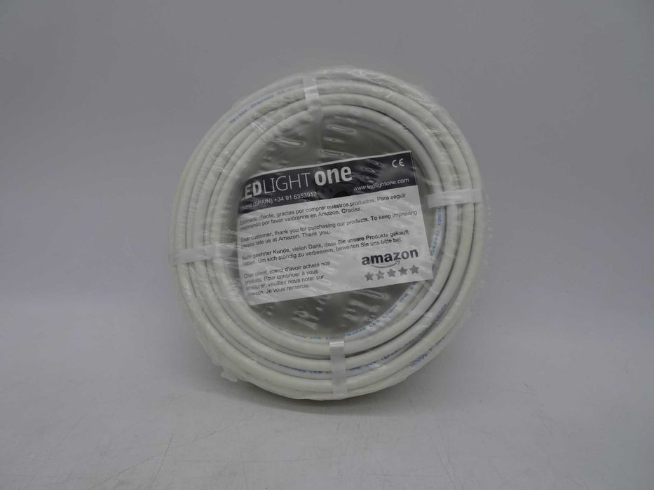 Cablu H05VV-F cu manșon de 3 x 0,75 mm - 25 m (alb)