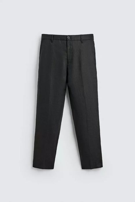 Льняные брюки Zara чёрного цвета
