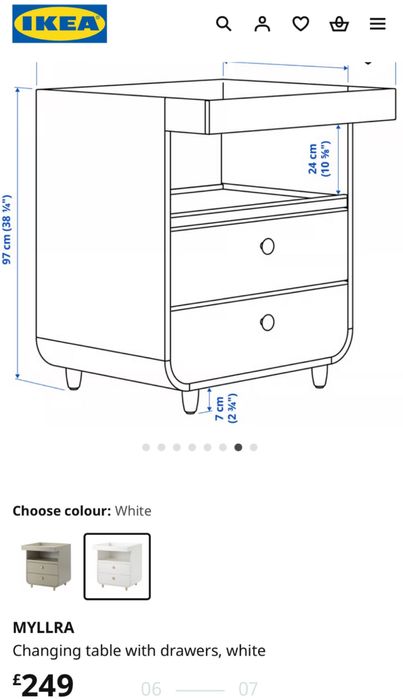 Patut si masă de infasat Ikea (colectia Myllra)