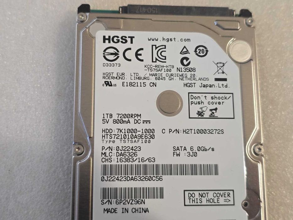 Hard Disk laptop HGST 1TB, 2.5", SATA 32MB model 7k1000-1000 6.0GB/s