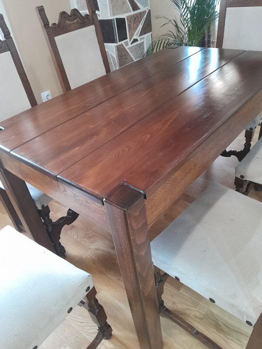 Masa cu 6 scaune lemn masiv