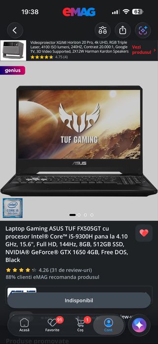Vand laptop tuf gaming