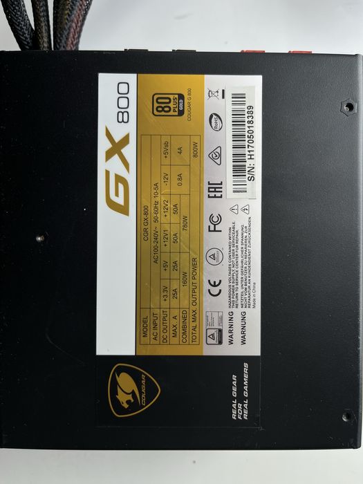 БП cougar gx 800w 80 GOLD
