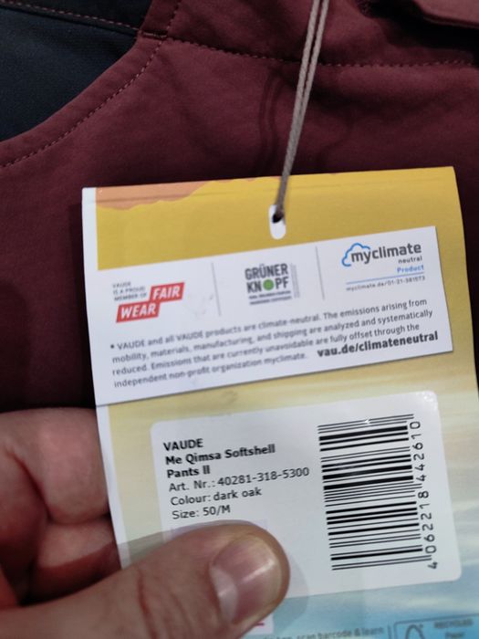 Pantaloni Softshell Windstopper cu aerisiri Vaude Qimsa II  M - Brașov