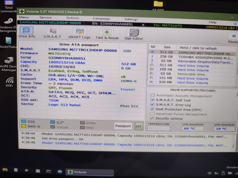 Ssd Samsung 500gb MZ7TN512HDHP 98%