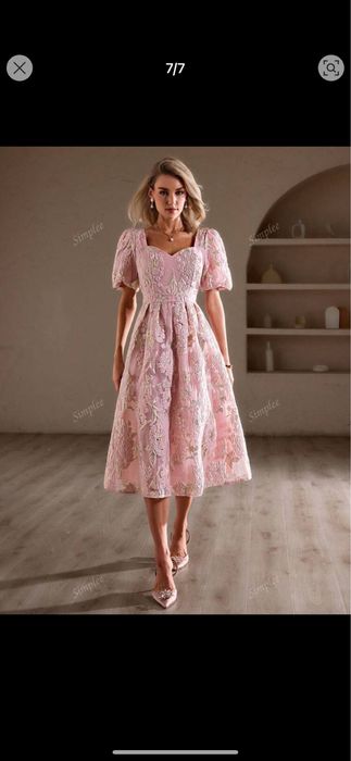 Розова дамска рокля shein и рокля vintage стил