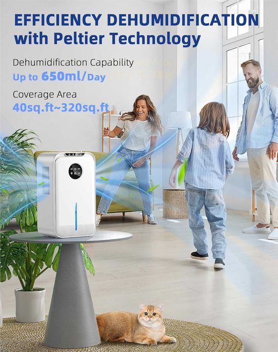 НОВ влагоуловител YP2318 2200ml, за дома с дренажен маркуч. Бял