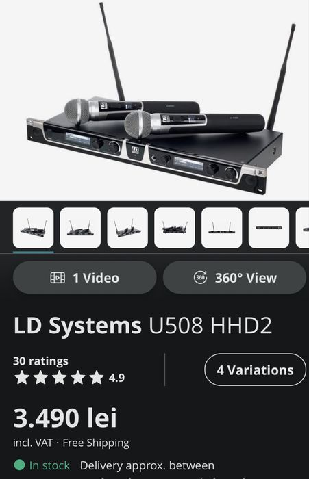 Vocal set wirelesss dual microfon LD Systems U508 HHD2 voce