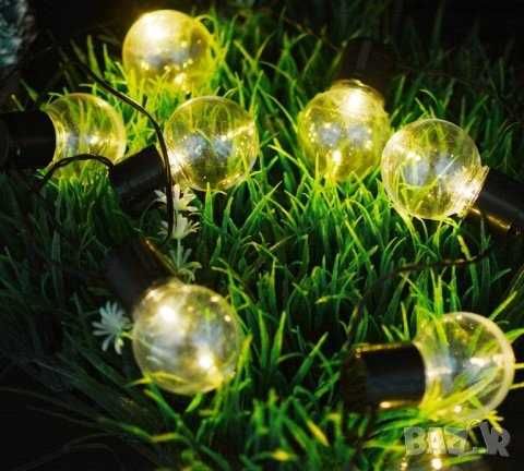 Гирлянд с 10 броя лампи със соларен панел