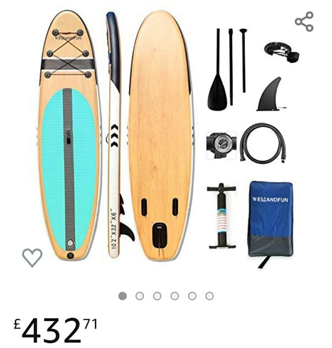 Placă gonflabilă de stand up paddle WelandFun, grosime de 6 inchi, cu