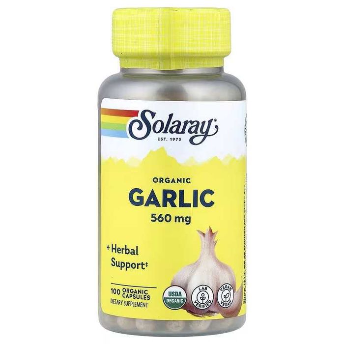 Solaray органический чеснок Garlic 560 mg, 100 vcaps