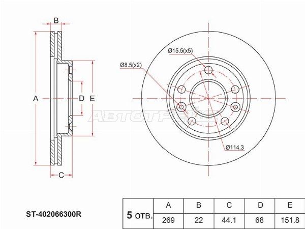 Диск тормозной передний Dacia Duster