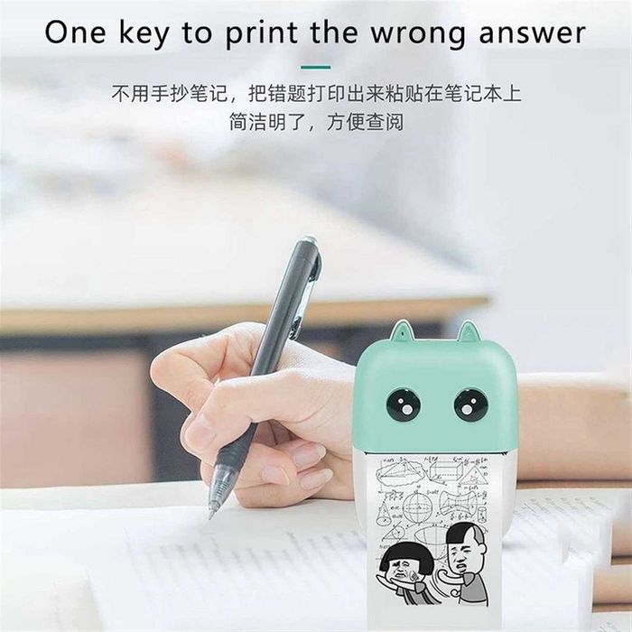 Термален принтер за етикети, термичен мини принтер за картинки - розов