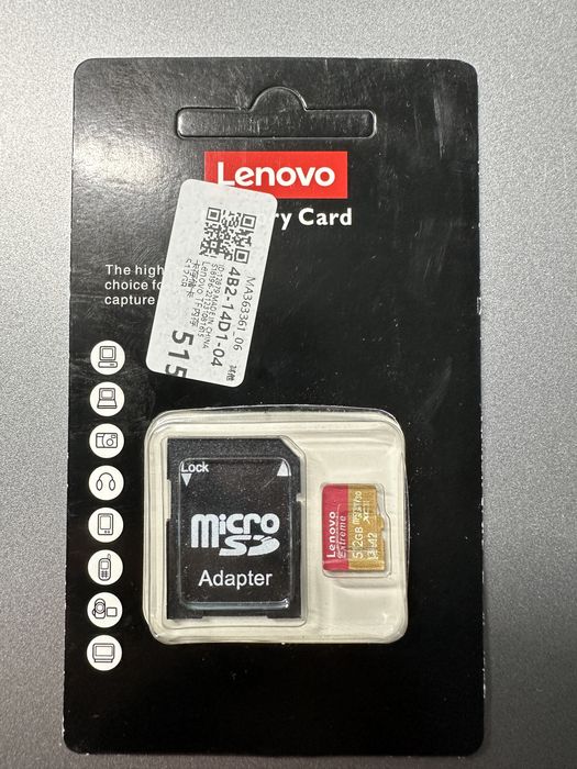 Card SD Lenovo Extreme 512GB A2 V30 drona video foto