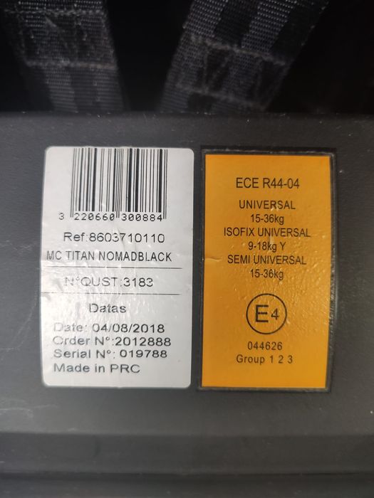 Scaun auto Maxi Cosi Titan cu isofix pentru copii intre 9 și 36 kg