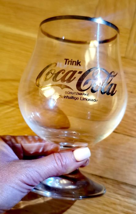 Винтидж немска стъклена чаша Coca-Cola „Trink Coca-