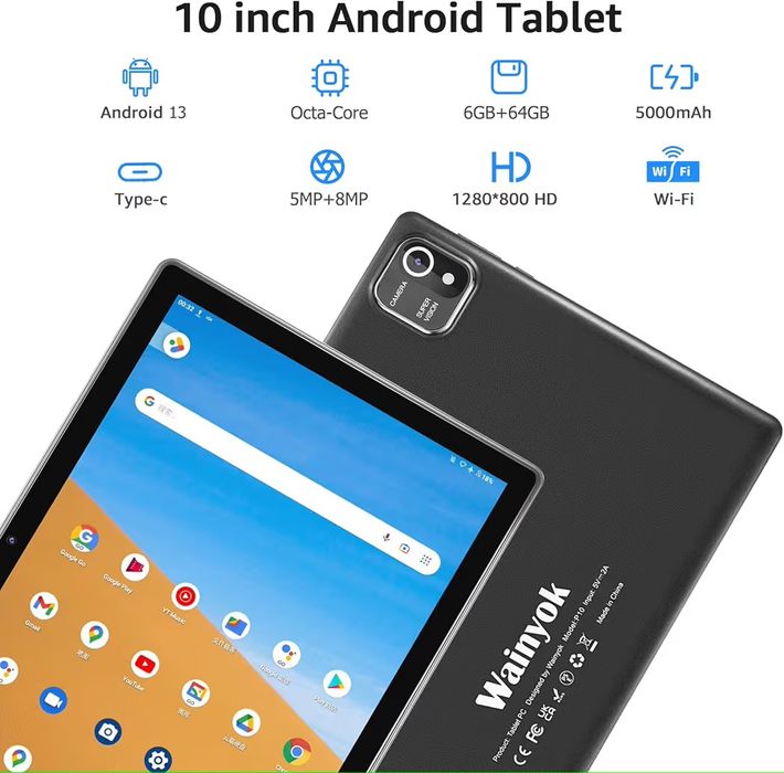 Wainyok P10S Tabletă Android 10,1, 6GB RAM /64 GB, sigilat