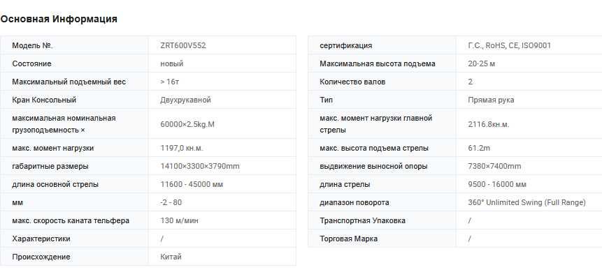 Внедорожный колесный ZOOMLION кран ZRT600V552 60tonn (марка Zhonglian)