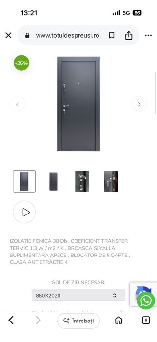 Vand usi la super pret