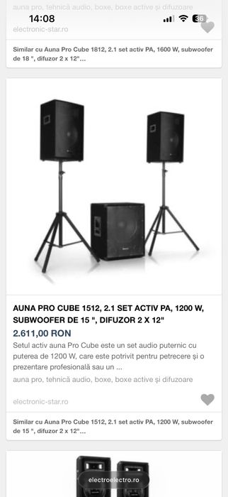 Boxe Auna pro cube 1200w