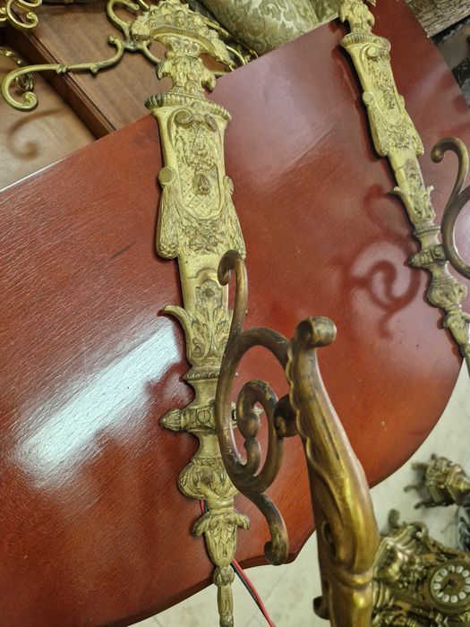 Чифт стари страхотни антикварни френски бронзови аплици