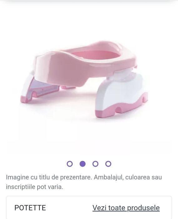 Oliță portabila pottete 2 in 1 roz