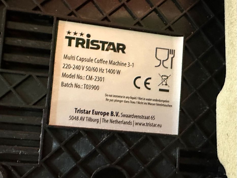 Чисто нова мултифункционална кафемашина Tristar 3 в 1/ 19-БАРА
1400W