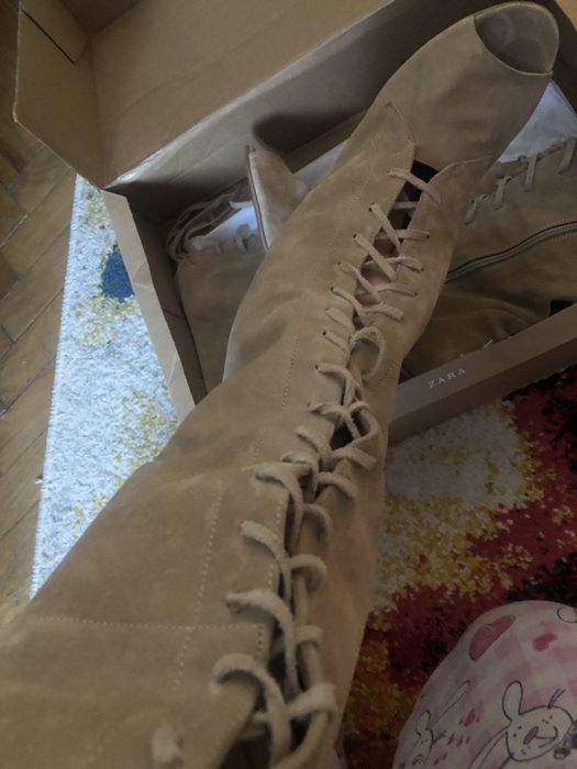 Cizme peste genunchi piele