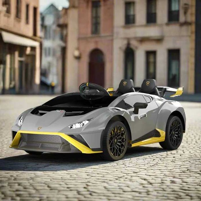 Masinuta electrica copii Lamborghini Huracan Silver cu telecomanda 12v