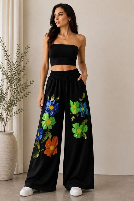 Pantaloni dama palazzo